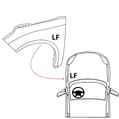 Compatible For Ford Focus 2012 2013 2014 2015 2016 2017 2018 Front Driver Left Side Fender Quarter Panel Steel Primed FO1240287 BM5Z16006A