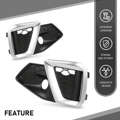 G-PLUS Pair Fog Light Cover Fog Lamp Grilles Cover, Compatible with Audi A4/S4 2020-2023, LH Driver & RH Passenger 2PCS