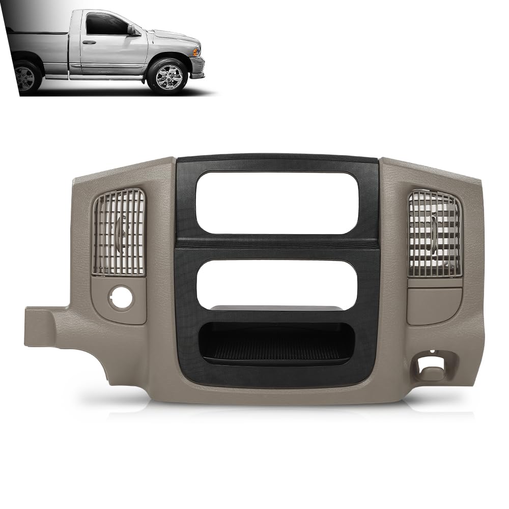 G-PLUS Center Dash Radio Bezel Trim Panel w/Storage Compatible with Dodge Ram 1500 2002-2005/Fits Dodge Ram 2500 3500 2003-2005 Beige