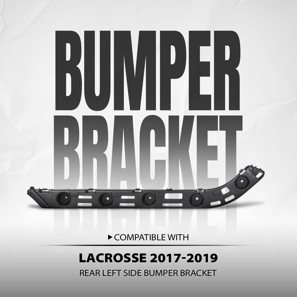 G-PLUS Rear Left Side Bumper Guide Bracket Support Compatible with Buick LaCrosse 2017 2018 2019 26227243 Black