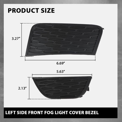 G-PLUS Left Side Front Fog Light Cover Lamp Bezel Compatible with Range Rover Evoque 2011-2015 Black