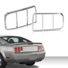 G-PLUS Tail Light Bezel Cover for Ford Mustang 2005-2009 Chrome Style Front View