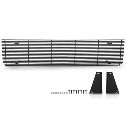 G-PLUS Front Bumper Billet Grille Stainless Compatible with Chevy Blazer Suburban C/K Pickup 1973-1980, Fit GMC C/K Pickup Suburban 1973-1980 Black Grill