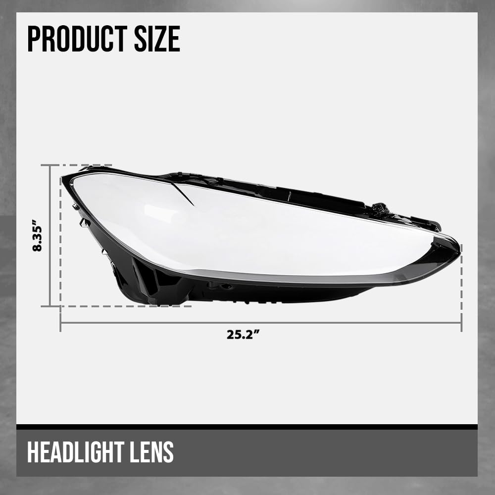 G-PLUS Headlight Lens Cover Compatible with BMW 4-Series G22 G23 G26 2020-2023 Left & Right Pair Front Headlamp Lens Cover Clear