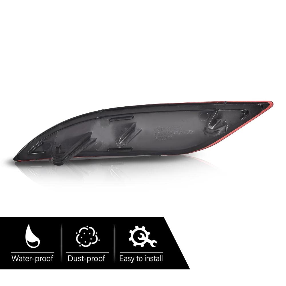 G-PLUS Rear Bumper Reflector Right Passenger Side Assembly Unit Compatible with Chevy Malibu Hybrid 2016-2019 /Fit Malibu L 2016-2021 /Fit Malibu LS LT 2016-2022 23174490 GM1185113 23174489 GM1184113
