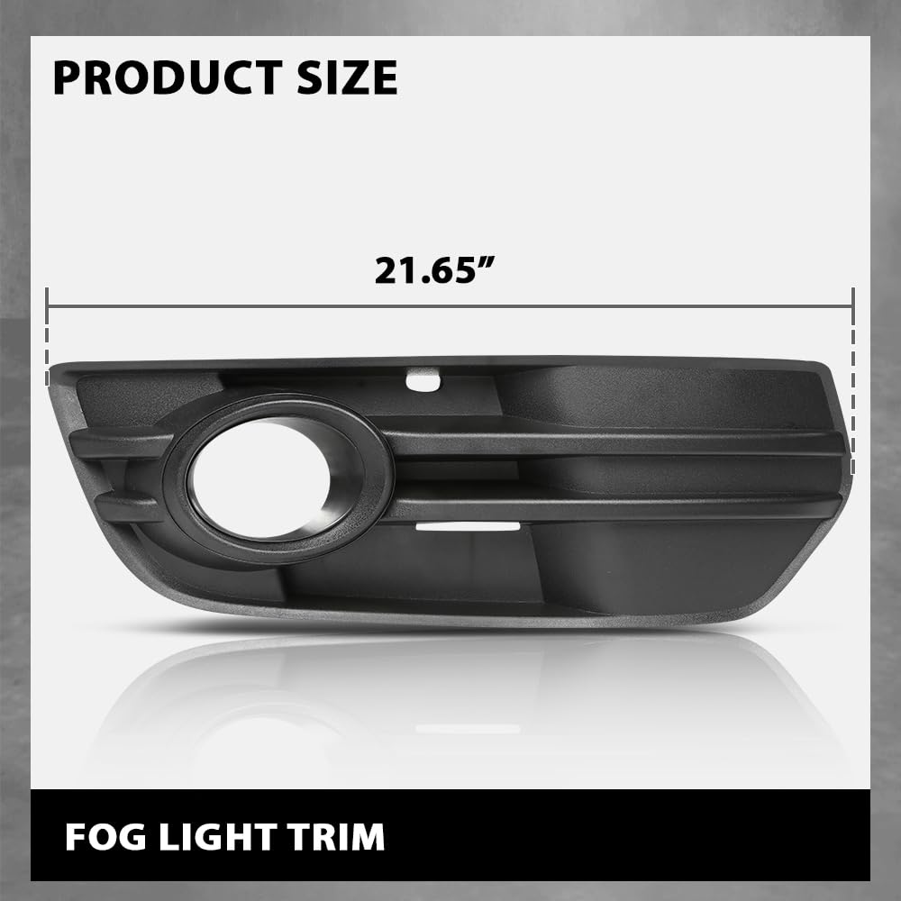 G-PLUS Front Right Fog Light Bezel Trim, Compatible with Audi Q5 Base 2009-2011/ Q5 (submodel: Premium, Premium Plus, Prestige) 2009-2012, Passenger Side, 8R0807682A01C, AU1039108