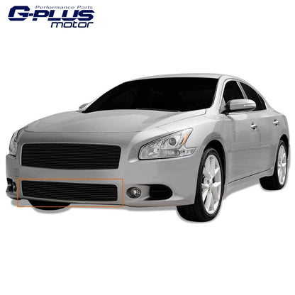 G-PLUS Front Lower Bumper Black Billet Grille Compatible With 2009-2014 Nissan Maxima Black