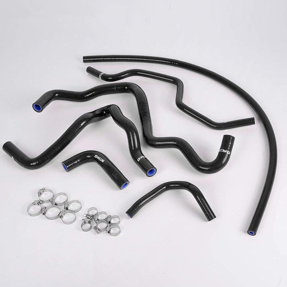 G-PLUS Silicone Radiator Hose Kit Clamps Compatible with Honda Civic 2001-2005 Black
