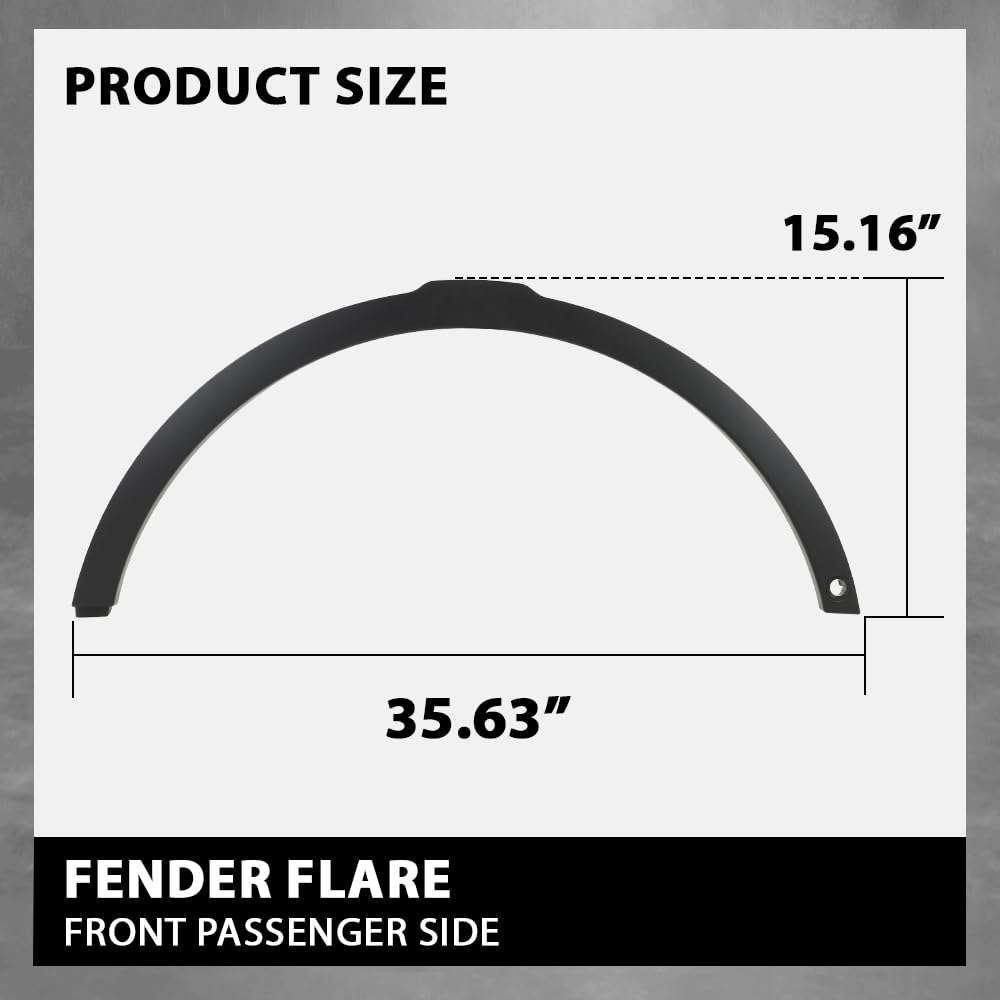 G-PLUS Front Right Wheel Arch Fender Trim Molding with Sensor Hole Compatible with Range Rover Evoque 2012-2019,Fit for Models With Active Park Assist System