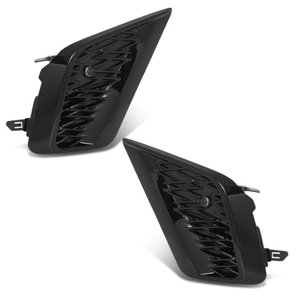 G-PLUS Front Bumper Grille Vent Insert Outer Fog Light Hole Cover Pair Compatible with LX NX300 Base/F Sport/Luxury 2018-2021 LX1038135, LX1039135, 5314278090 Gloss Black