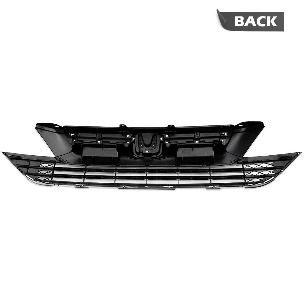 G-PLUS Front Upper Lower Bumper Grille Mesh Grill Cover Guard Compatible with Honda CRV 2007 2008 2009 Black/Chrome Trim