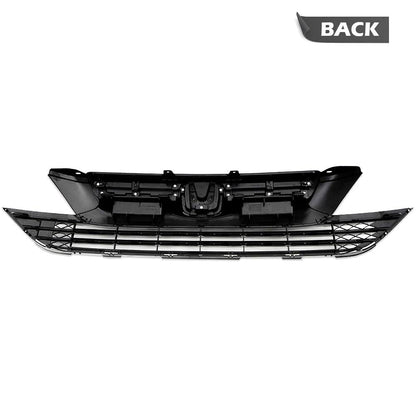 G-PLUS Front Upper Lower Bumper Grille Mesh Grill Cover Guard Compatible with Honda CRV 2007 2008 2009 Black/Chrome Trim