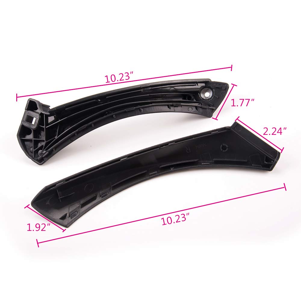 G-PLUS Replacement for BMW E90 3-Series 318 320 325 328 330 335 Sedan Black Front Rear Right Inner Door Panel Handle + Door Pull Outer Trim Cover 51417230850 51-41-7-230-850