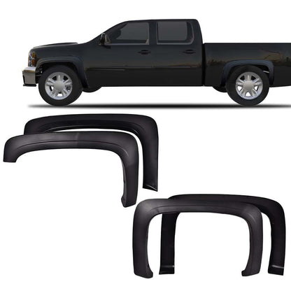 G-PLUS Silverado Fender Flares with 78.0"/97.6" Standard & Long Bed, Fit Chevy Silverado 1500/2500HD/3500HD 2007-2013 & 2007 Silverado New Body Style Only (Not Fit GMC Sierra & Dually Models)