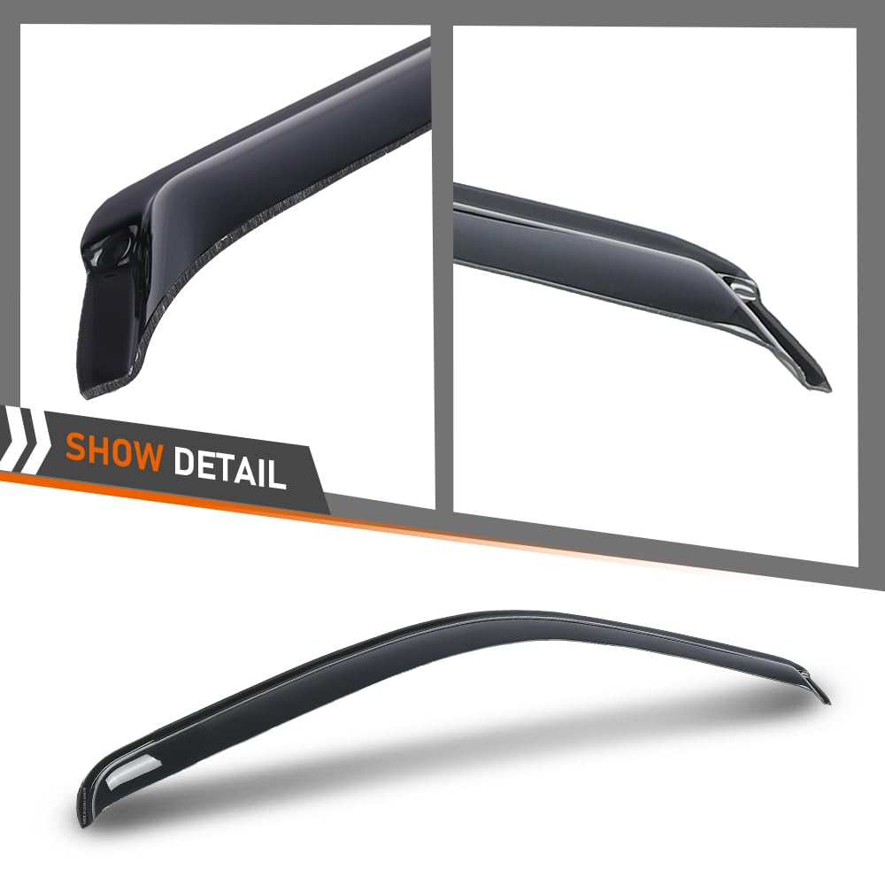 G-PLUS Out-Channel Window Visor Deflectors Compatible with Chevy Silverado & GMC Sierra 1500 1999-2006 | Rain & Glare Protection | Cab Cooler | Smoky