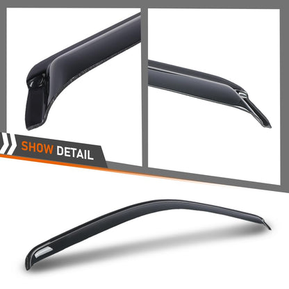 G-PLUS Out-Channel Window Visor Deflectors Compatible with Chevy Silverado & GMC Sierra 1500 1999-2006 | Rain & Glare Protection | Cab Cooler | Smoky