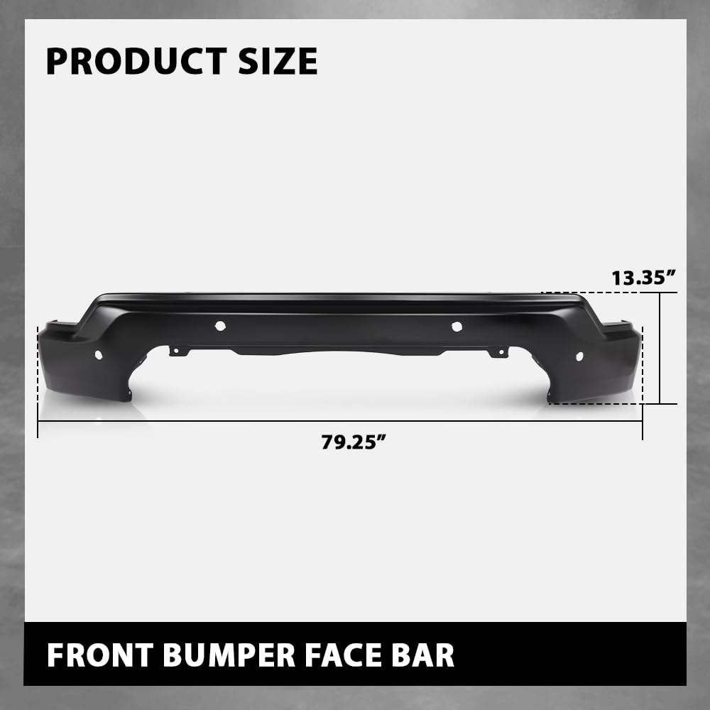 G-PLUS Front Bumper Face Bar Compatible with GMC Sierra 1500 2019-2021,Fit for Models with Park Assist Only, NOT Fit for Base Models Black