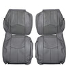 G-PLUS Pewter Gray Leather Seat Cover Compatible with Chevy Tahoe Suburban Silverado/GMC Yukon Sierra 2003 2004 2005 2006 Replacement Front Driver Passenger Top Bottom 4 PCS