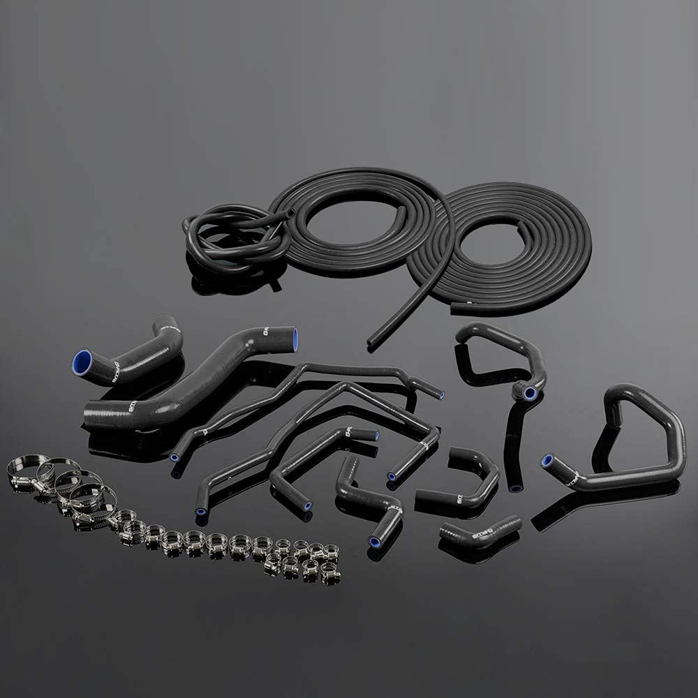 Compatible For Subaru Impreza Wrx Mk10 Grb/gh 2008-2011 2009 2010 Silicone Radiator Hose Kit Clamps + Vacuum Pipe Kit Black