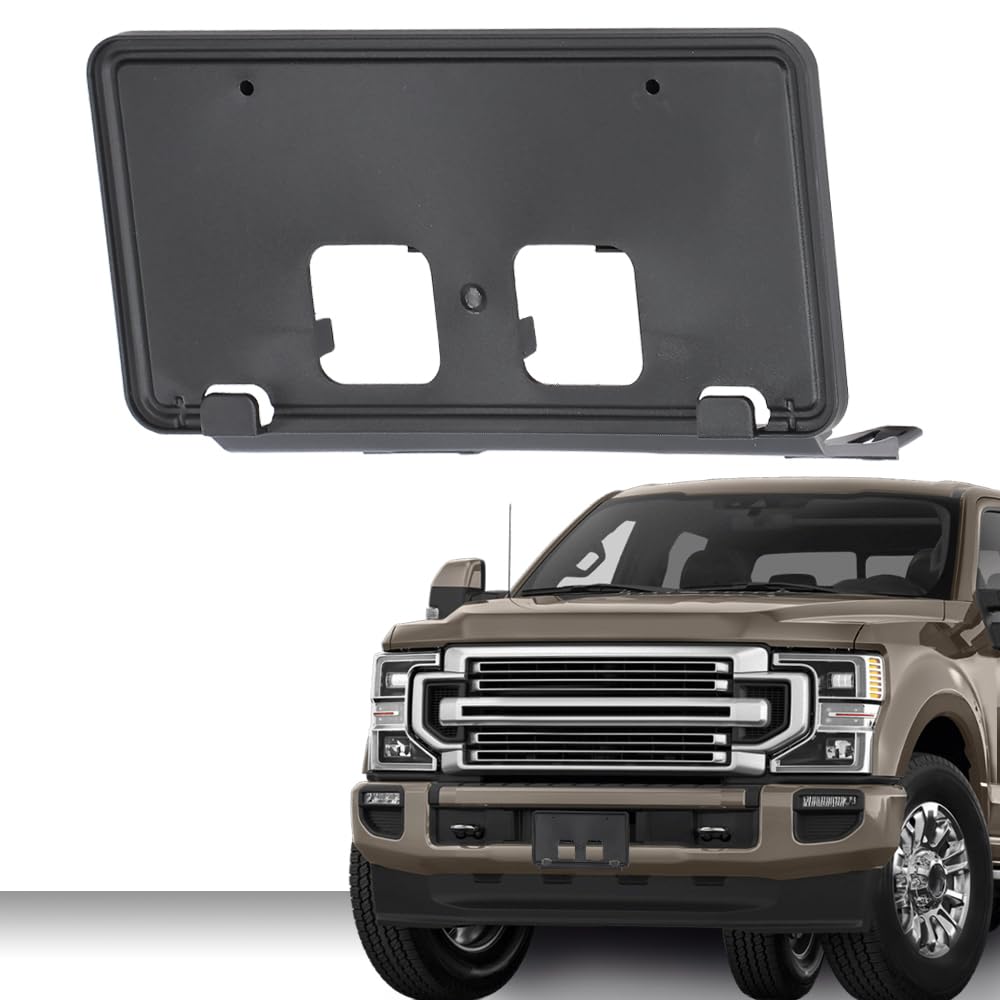 G-PLUS Front License Plate Bracket Compatible with Ford F250 F350 Super Duty 2020-2022 LC3Z-17A385-AB Black License Plate Holders Black