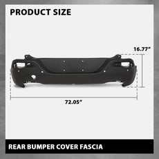G-PLUS Rear Bumper Cover Fascia Compatible with Jeep Cherokee 2014-2018 Side View