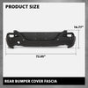 G-PLUS Rear Bumper Cover Fascia, Compatible with Jeep Cherokee 2014-2018, Fit Models with Park Assist Sensor Holes, CH1100A03, 187-01816E