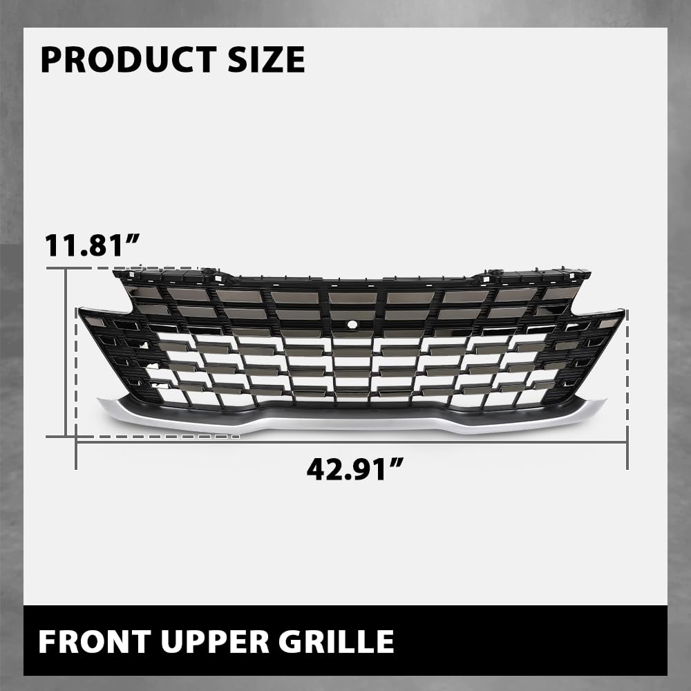 G-PLUS Front Upper Grille With Chrome Trim W/Camera Hole Compatible with Kia Carnival 2022-2024 86350R0110, 86350-R0110