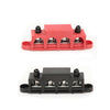 G-PLUS 4 Post Power Distribution Block Bus Bar with Cover, Busbar Power Battery Terminal Distribution Block 5/16" Posts 12V 250A, 4 Post Busbar Power Distribution Block Black & Red