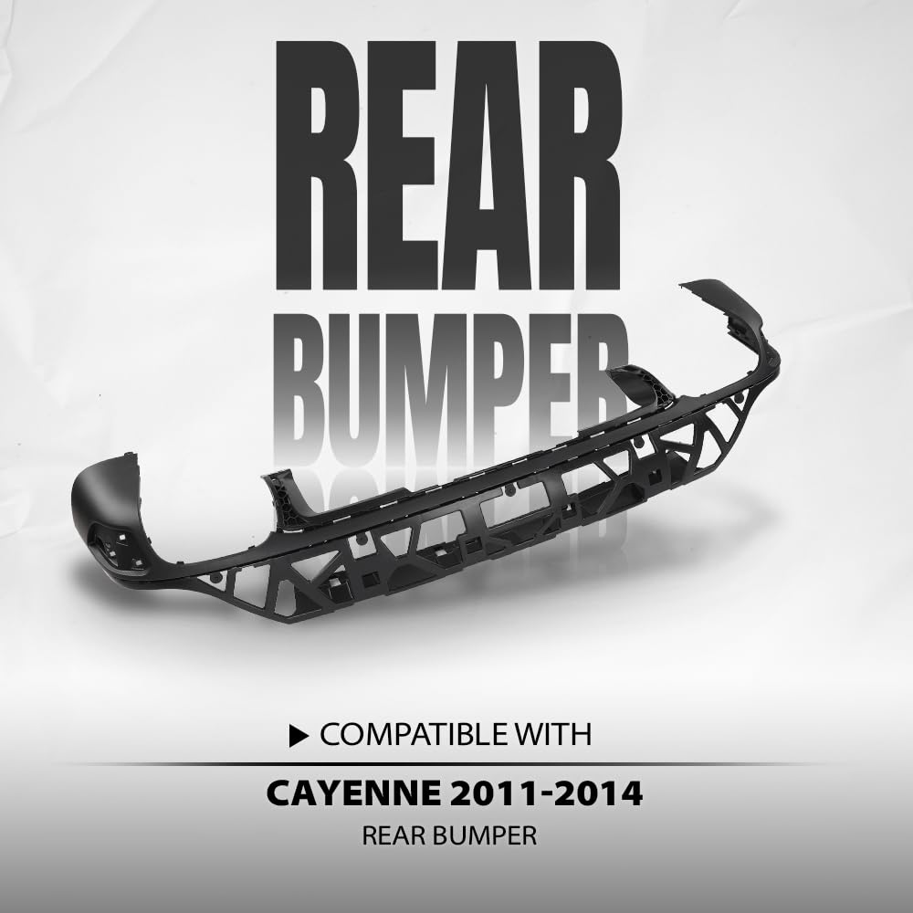 G-PLUS Rear Bumper Deflector Valance Apron Compatible with Porsche Cayenne 2011 2012 2013 2014 958505521009B9, 95850552100, PO1193102 Black