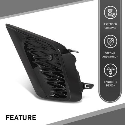 G-PLUS Front Bumper Grille Vent Insert Left Compatible with LX NX300 Base/F Sport/Luxury 2018-2021,Compatible with LX NX300h 2021 5314278090, LX1038135, 53142-78090 Gloss Black