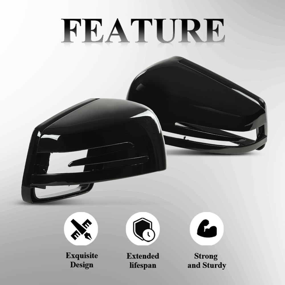 G-PLUS Mirror Cover Caps Housing Compatible with Benz S-Class W221 2011-2013/Fit Benz C-Class W204 2011-2014/Fit Benz CLS C218 2014-2018/Fit Benz GLA X156 2014-2020 A2128100164, A2128100264