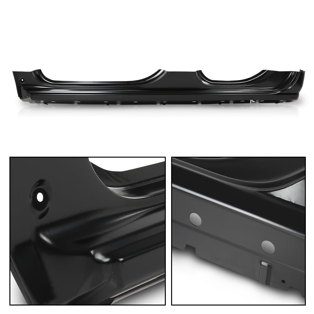 G-PLUS Rocker Panels Left and Right Side Compatible with Chevy Silverado/GMC Sierra Pickup Extended Cab 2014-2018 (Not Fit Crew Cab) Black