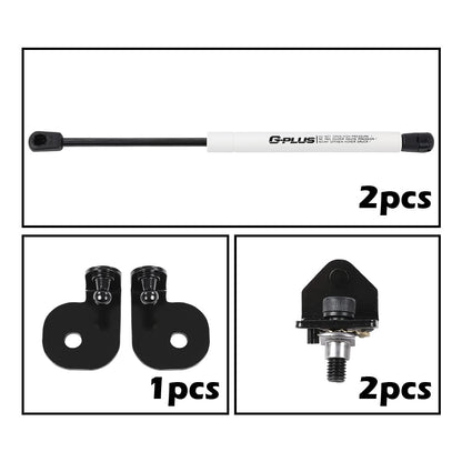 G-PLUS Racing Hood Lift Strut Damper Shock Set- Complete Kit White Compatible with Ford Mustang 15-21