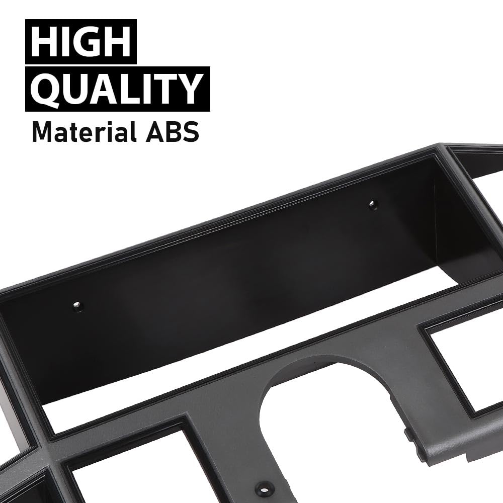 G-PLUS Dash Bezel Radio Surround Trim Compatible with 1984-1996 Jeep Cherokee XJ with Hole Silver