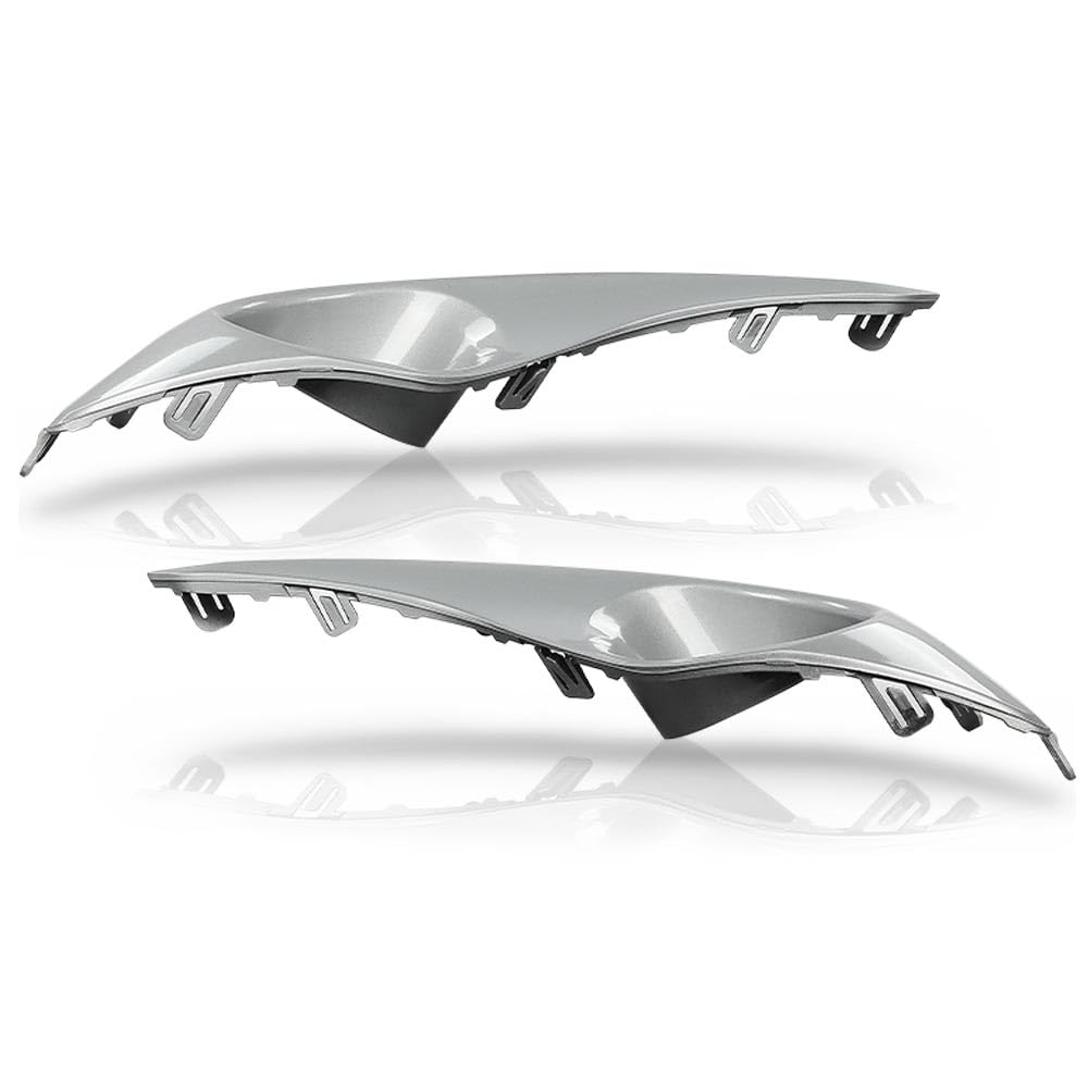G-PLUS Front Fog Light Lamp Cover Trim Pair, Compatible with Toyota Highlander 2011 2012 2013 TO1038154 TO1039154 814810E060 814820E080, Driver & Passenger Side Fog Light Trim Silver