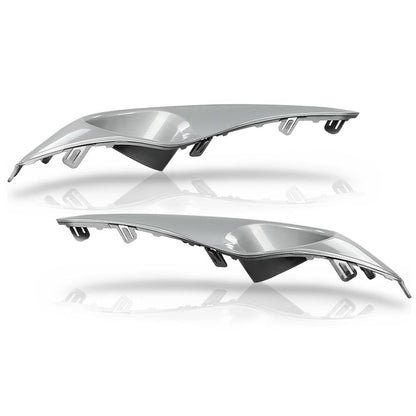 G-PLUS Front Fog Light Lamp Cover Trim Pair, Compatible with Toyota Highlander 2011 2012 2013 TO1038154 TO1039154 814810E060 814820E080, Driver & Passenger Side Fog Light Trim Silver