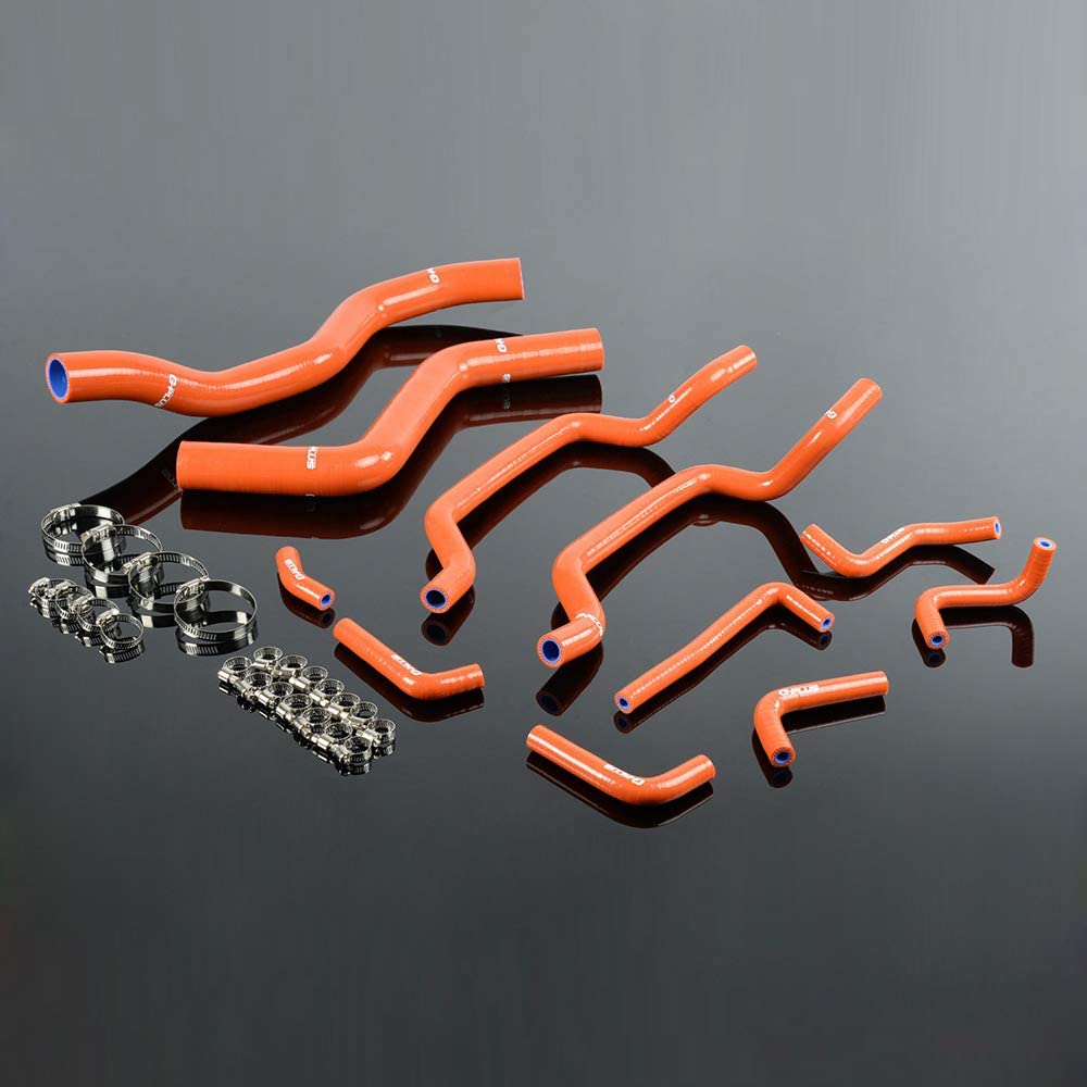 G-PLUS Silicone Radiator Hose Pipe Kit Clamps Compatible With 1995-1999 Mitsubishi Eclipse Turbo Coolant,Dark Orange