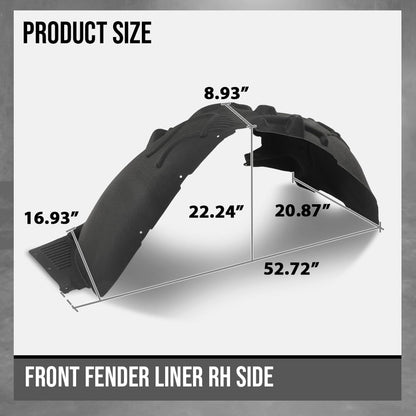 G-PLUS Fender Liner Splash Shield Front Right Side Compatible with Porsche Macan 2.0L 2017-2024 95B809962D, PO1249100 Black