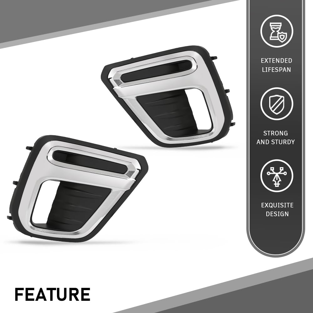 G-PLUS Front Fog Light Cover Bezel Trims, Compatible with Subaru Forester (submodel: Premier, Touring) 2019-2021, LH Driver & RH Passenger Side 2PCS, 57731SJ120, 57731SJ130