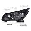 G-PLUS One Right Passenger Side Headlight Compatible with Honda Accord 2013 2014 2015 Headlamp Halogen Clear Lens Black Housing Amber ReflectorBumper Headlamps,faros delanteros
