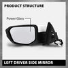 G-PLUS Power Mirror w/ 3-Pin Left Driver Side Compatible with Honda Civic DX 2016-2020/Fit Honda Civic LX 2015-2021 Manual Folding 76208TBAA03ZA-PFM 76208TBAC03ZA-PFM White