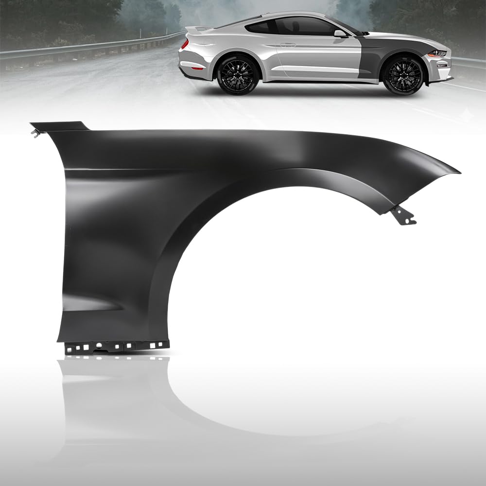 G-PLUS Front Right Passenger Side Fender Compatible with Ford Mustang GT 2018-2021 JR3Z16005A, JR3A16005B Black