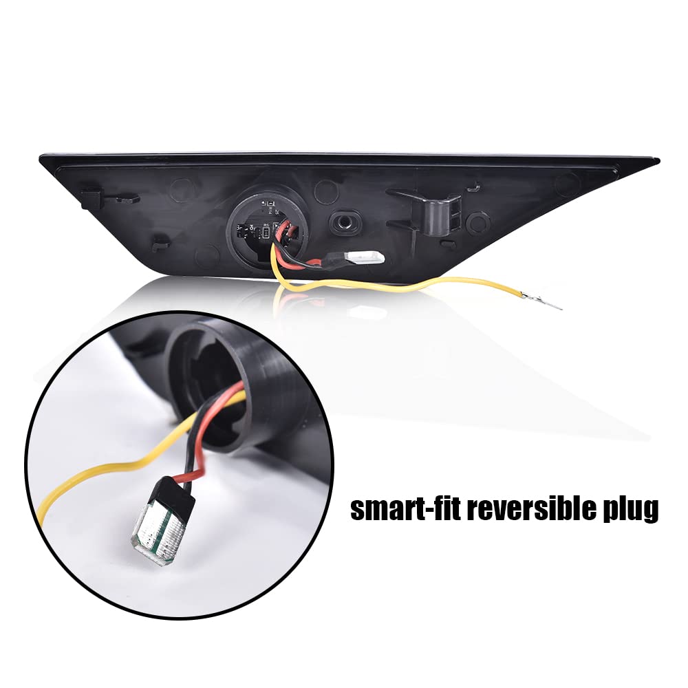 G-PLUS LED Switchback Signal Lamp Side Marker Lights Compatible with Honda Civic 2016 2017 2018 2019 2020 2021 33850TBAA02, 33850TBAA01, 33800TBAA02 Smoke Lens