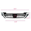 G-PLUS Front Bumper Upper Hood Grille Compatible with Honda Accord Sedan 2013 2014 2015 Replacement Black & Chrome Grill 71121T2FA01, HO1200214