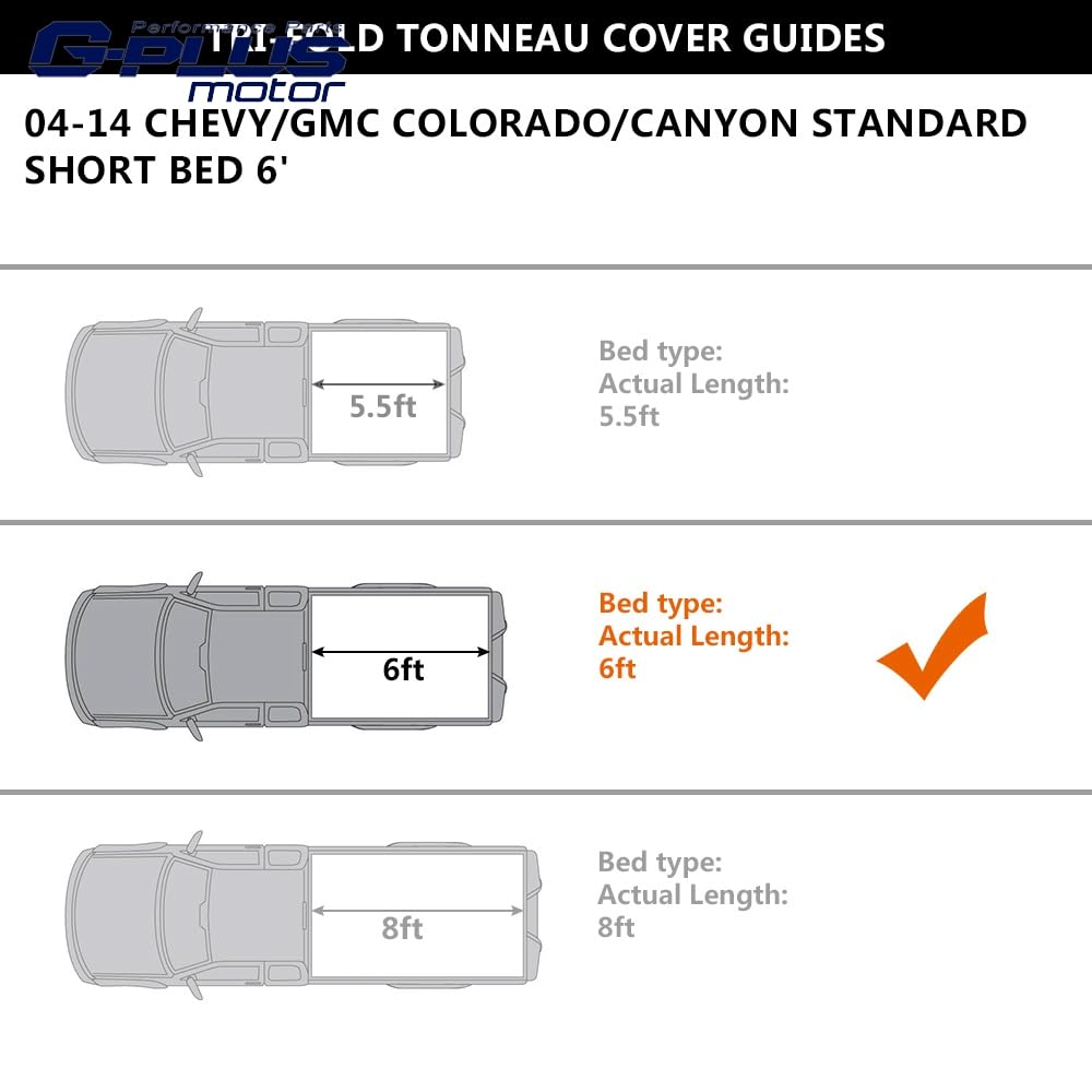 G-PLUS Hard Trifold Truck Bed Tonneau Cover Compatible with Chevy/GMC Colorado/Canyon 2004-2014 Standard Short Bed 6'