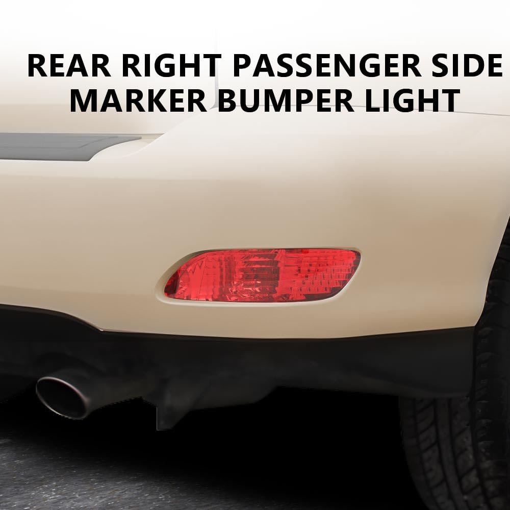 G-PLUS Rear Side Marker Bumper Reflector Light w/o Bulbs Right Passenger Side Compatible with RX400H 2006-2008/Fit RX350 2007-2009/Fit RX330 2004-2006 LX2860102N 81910-0E010 Red Lens