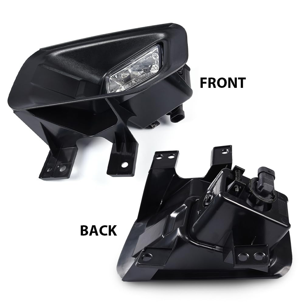 G-PLUS Fog Lights & Headlights Assembly w/o Bulbs Compatible with 2015-2017 Ford F150 Not Fit Models with LED or HID Headlamps(Smoky Cover Black Frame White Reflector Headlights + Fog Lamps)