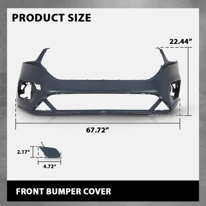 G-PLUS 1PC Front Bumper Cover w/Brackets Compatible with Ford Escape 2017 2018 2019, GJ5Z-17757-APTM, GJ5Z-17C947-AA, GJ5Z-17C947-AB, Black