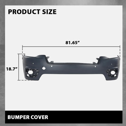 G-PLUS Front Upper Bumper Cover Compatible with Jeep Cherokee 2019-2023, 68406536AD, CH1014141, Primed Black