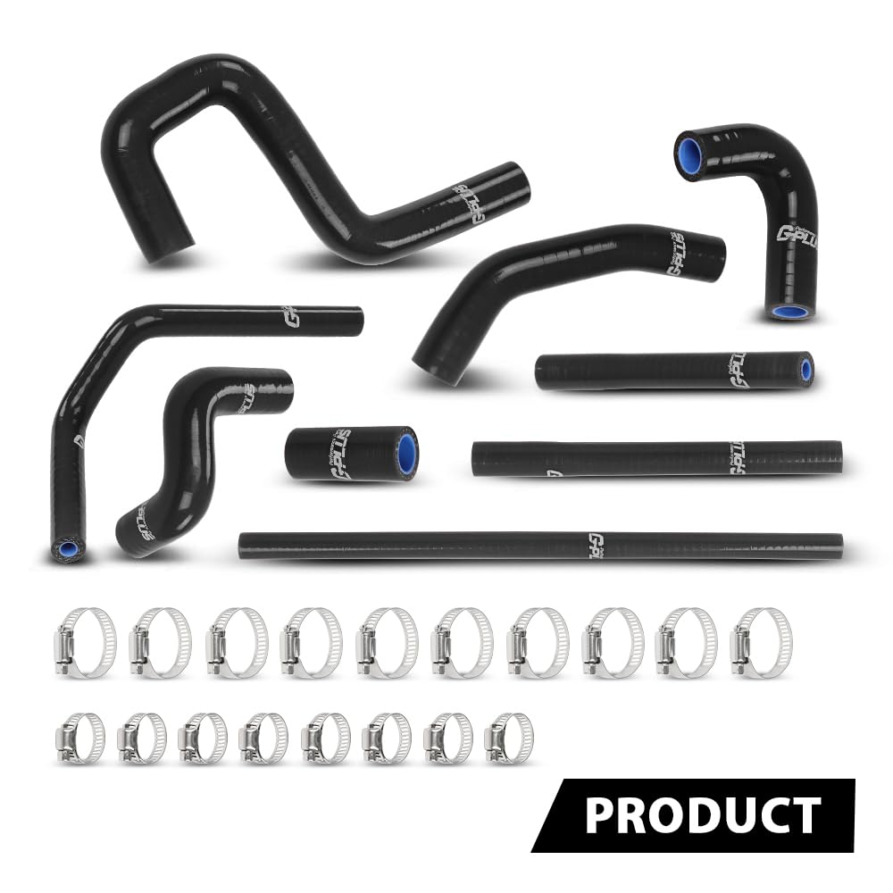 G-PLUS Silicone Heater Hose Kit Compatible with Toyota 4Runner 3.4L 1996-2002 W/Rear Heater Black